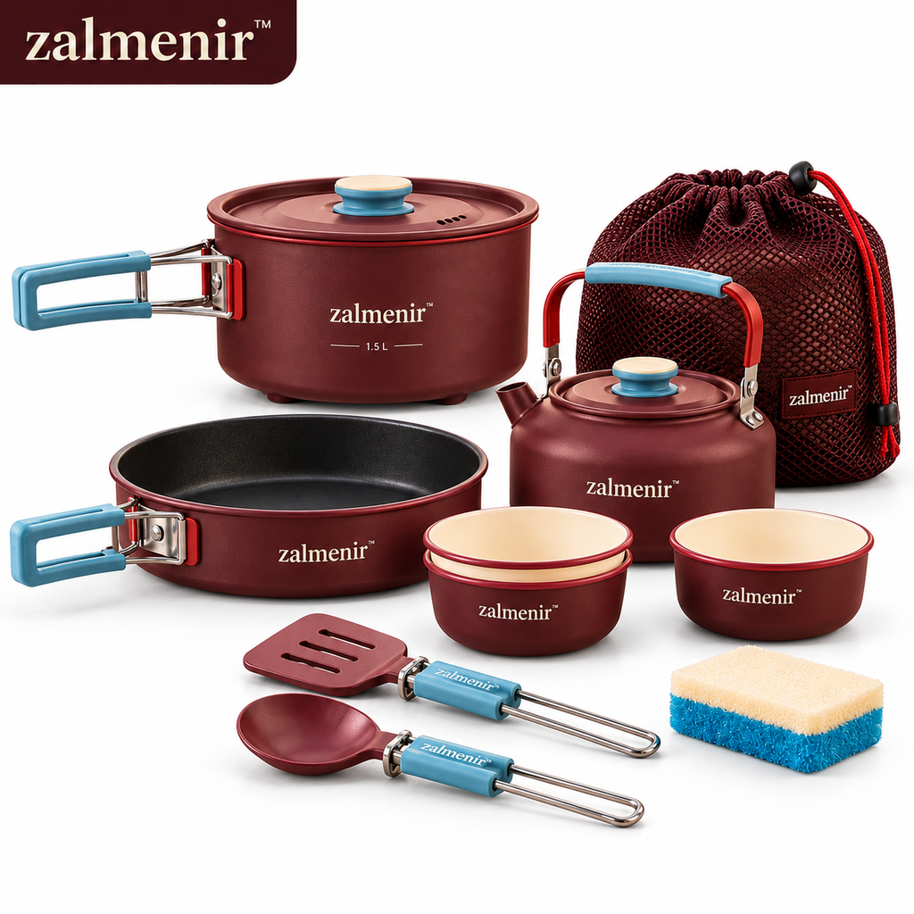 𝐳𝐚𝐥𝐦𝐞𝐧𝐢𝐫™ Portable Camping Cooking Set Outdoor Kitchen Gear