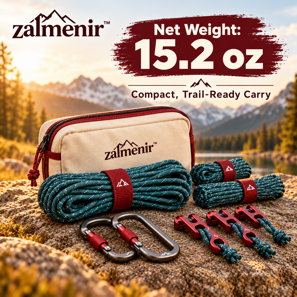 𝐳𝐚𝐥𝐦𝐞𝐧𝐢𝐫™ Outdoor Camping Rope Kit Hiking Utility Cord Set