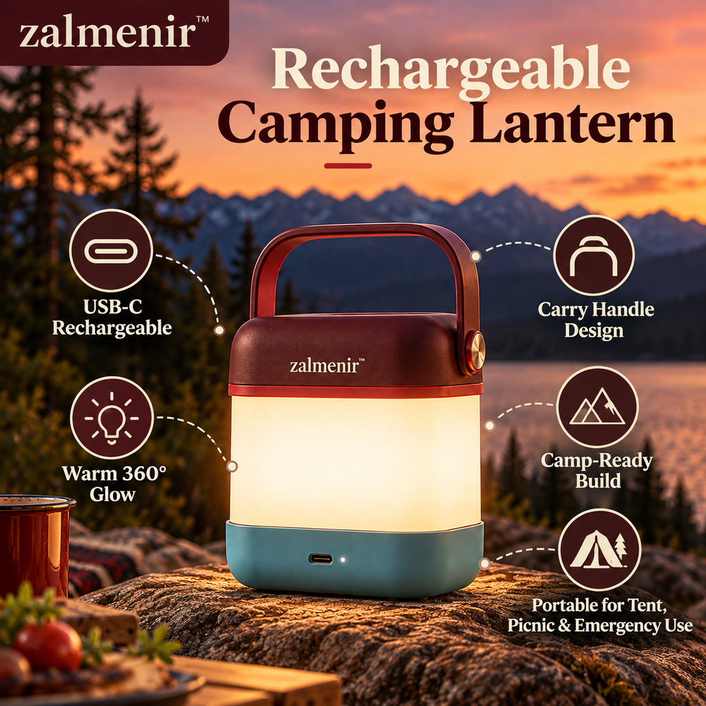 𝐳𝐚𝐥𝐦𝐞𝐧𝐢𝐫™ Rechargeable Camping Lantern Portable Outdoor Light