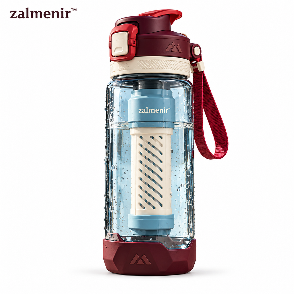 𝐳𝐚𝐥𝐦𝐞𝐧𝐢𝐫™ Portable Water Filter Bottle Hiking Camping Purifier
