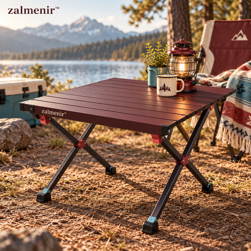 𝐳𝐚𝐥𝐦𝐞𝐧𝐢𝐫™ Folding Camping Table Portable Outdoor Picnic Table