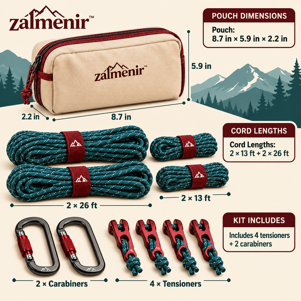 𝐳𝐚𝐥𝐦𝐞𝐧𝐢𝐫™ Outdoor Camping Rope Kit Hiking Utility Cord Set