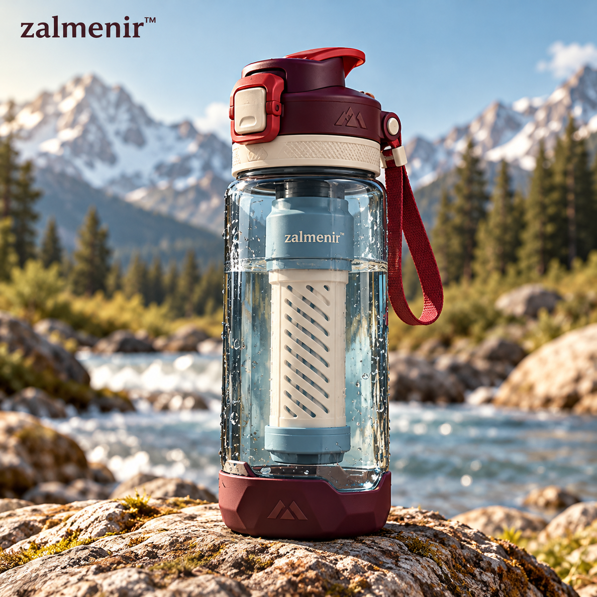𝐳𝐚𝐥𝐦𝐞𝐧𝐢𝐫™ Portable Water Filter Bottle Hiking Camping Purifier