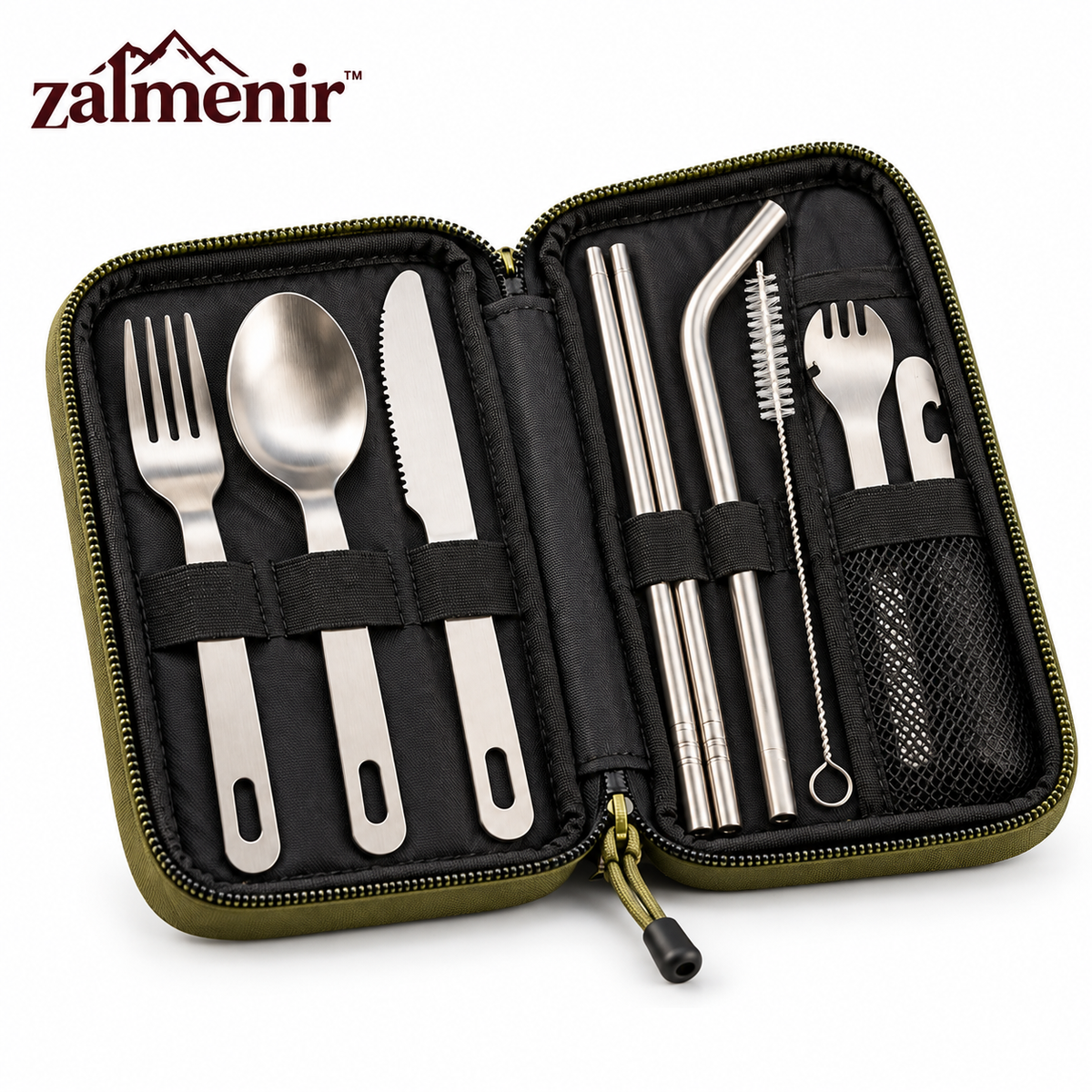 𝐳𝐚𝐥𝐦𝐞𝐧𝐢𝐫™ Camping Utensil Set Portable Outdoor Flatware Kit