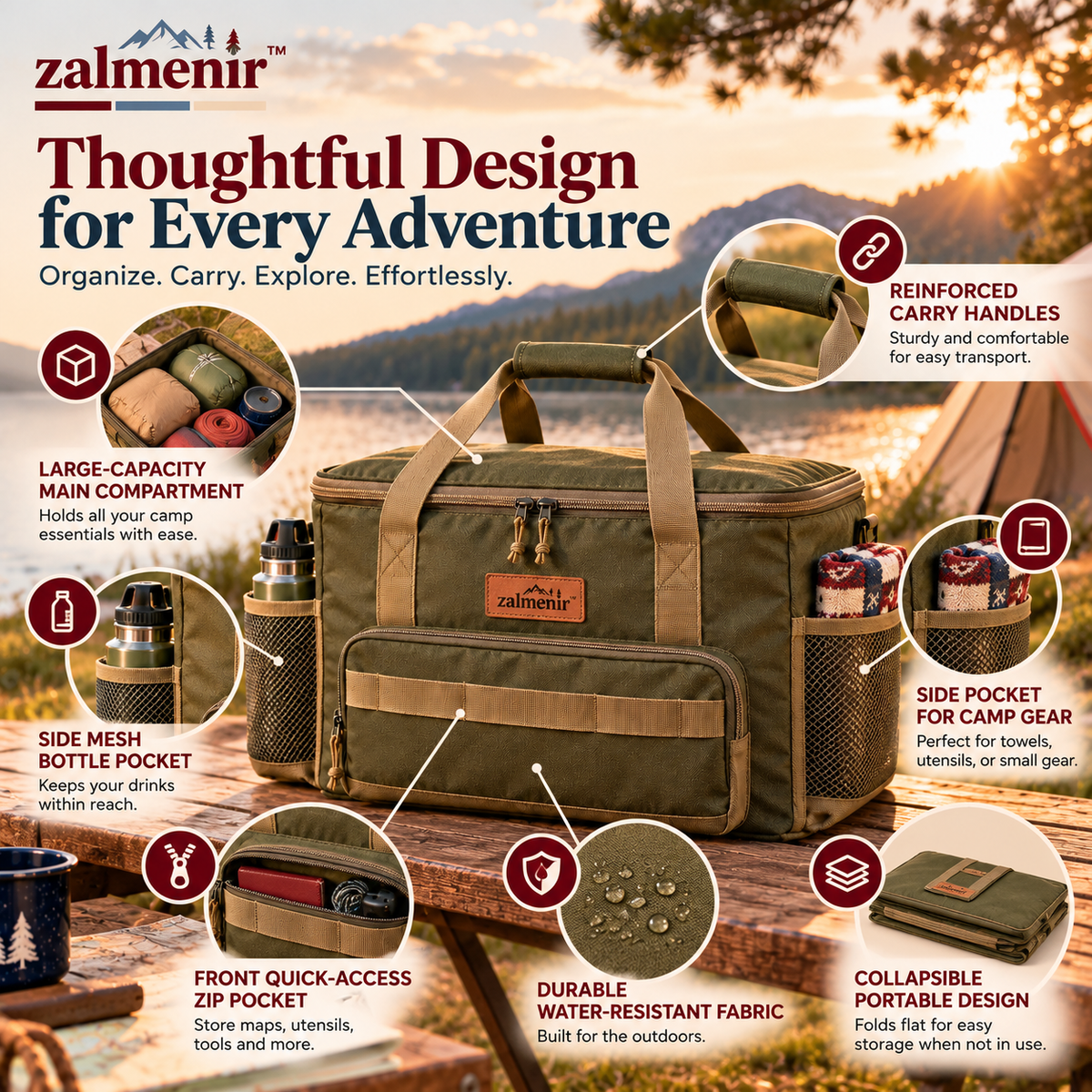 𝐳𝐚𝐥𝐦𝐞𝐧𝐢𝐫™ Outdoor Camping Storage Bag Travel Organizer