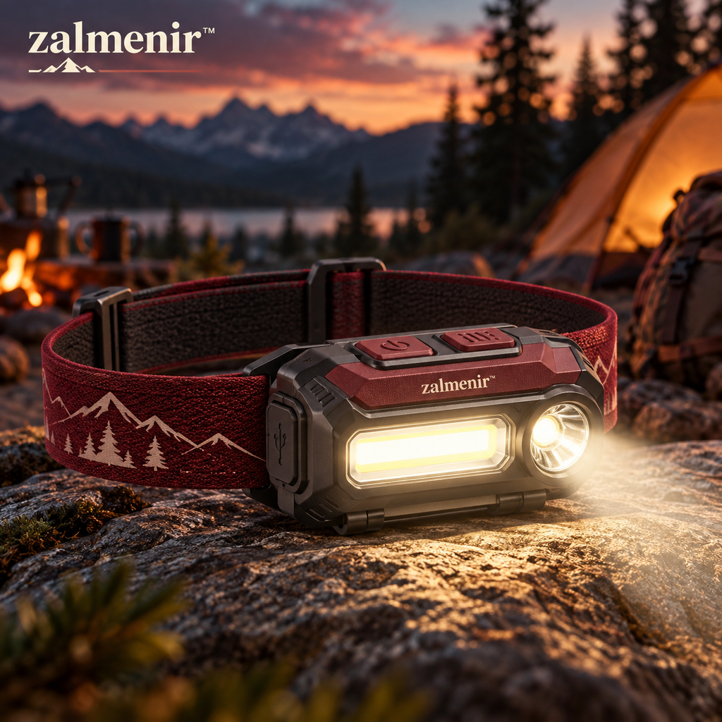 𝐳𝐚𝐥𝐦𝐞𝐧𝐢𝐫™ Rechargeable LED Headlamp Outdoor Hiking Flashlight