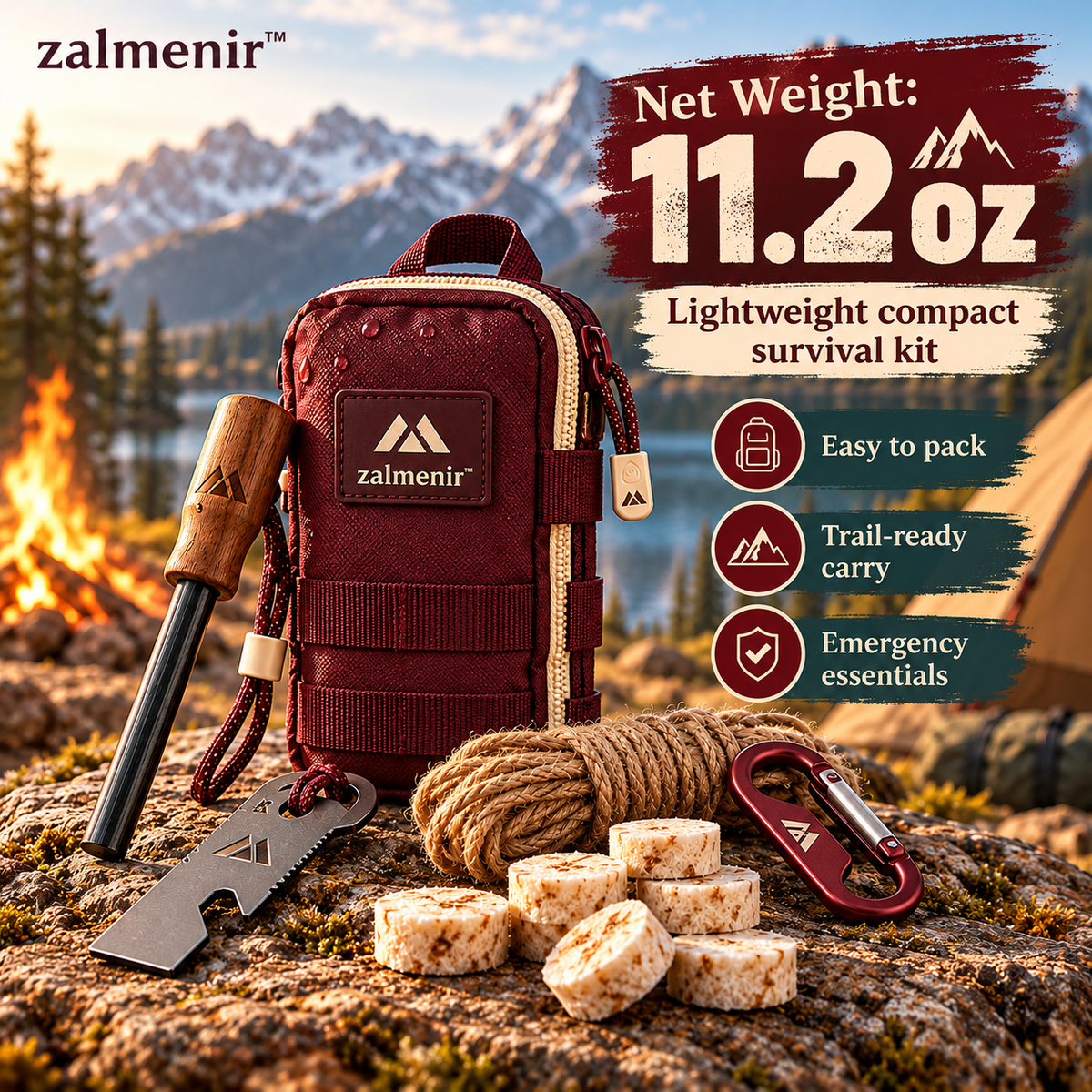 𝐳𝐚𝐥𝐦𝐞𝐧𝐢𝐫™ Camping Fire Starter Kit Outdoor Survival Tool Set