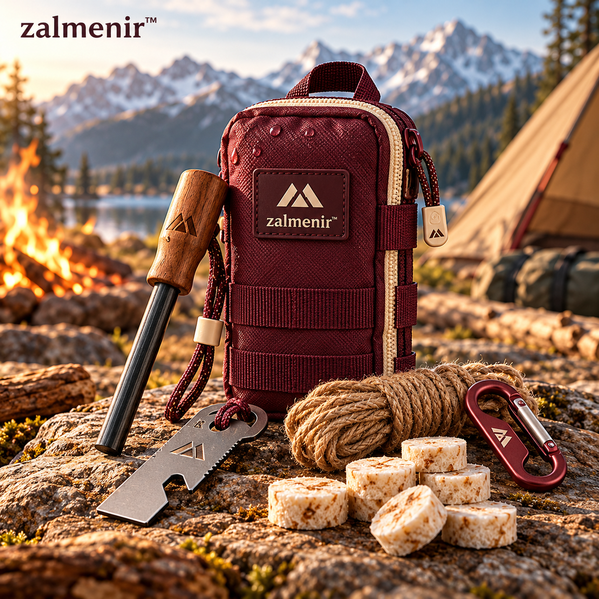 𝐳𝐚𝐥𝐦𝐞𝐧𝐢𝐫™ Camping Fire Starter Kit Outdoor Survival Tool Set